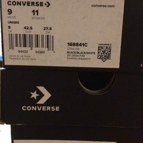 BRAND NEW men converse chuck taylor all star classic black low shoes 8 8.5 9 9.5 - Picture 9 of 9